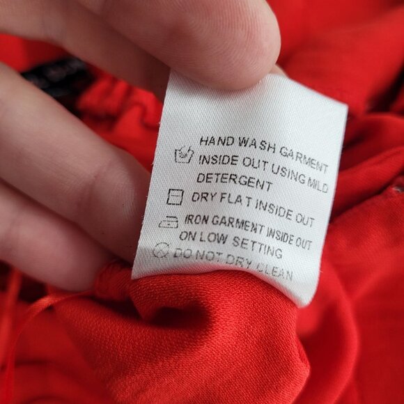 Strut & bolt womens medium Red paperbag waist flowy pants pockets - Picture 4 of 7